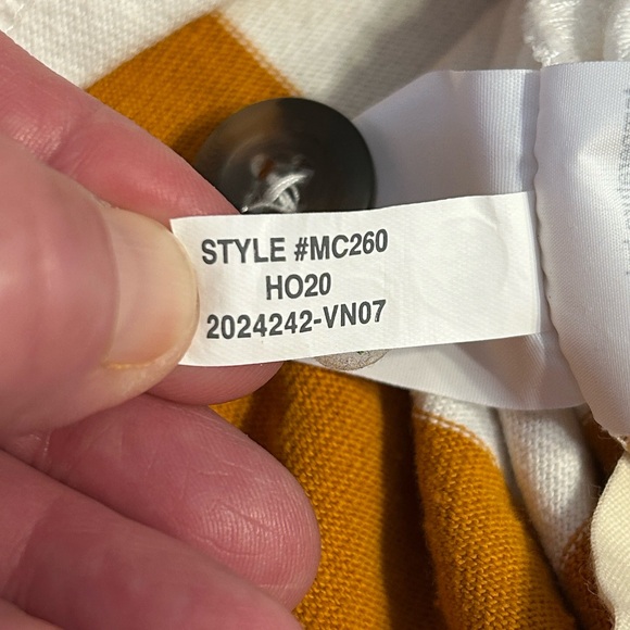 Madewell Striped Button-Sleeve Turtleneck Top XS Rich Amber Mustard Cotton
DD - Picture 7 of 12